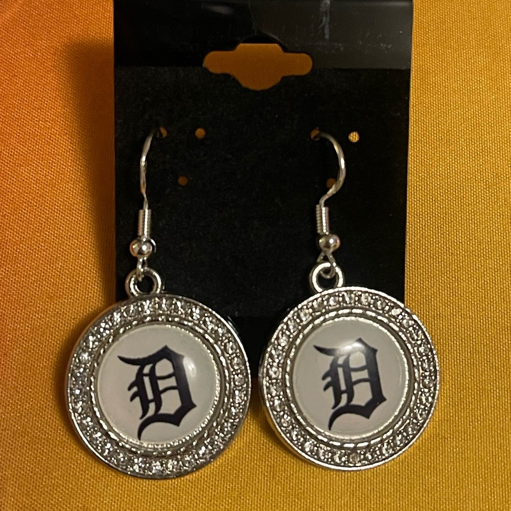 Detroit Tigers Rhinestone Earrings